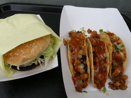 Veggie Burger, Soy Chorizo Tacos