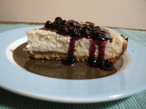 cheesecake with blueberries on top